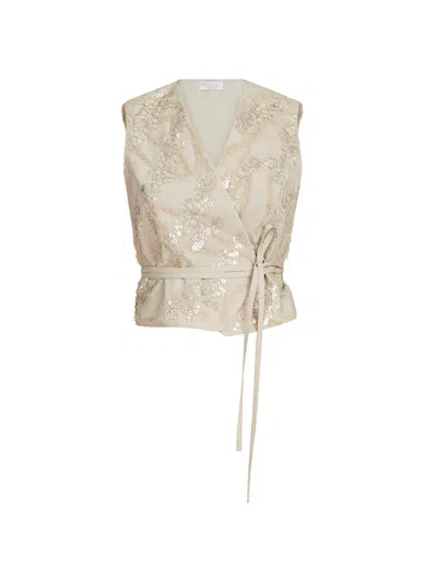 Brunello Cucinelli Women's Techno Cotton Poplin Vest In Neutral