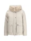Brunello Cucinelli Women Techno Cotton Taffeta Parka In Neutral