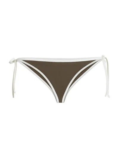 Brunello Cucinelli Triangle Bikini Set Nylon Silk Blend In Brown