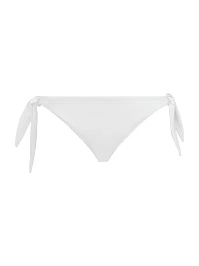 Brunello Cucinelli Women's Techno Jersey Bikini Bottoms With Monili In White