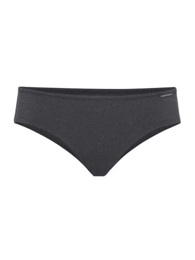 Brunello Cucinelli Women's Techno Jersey Bikini Bottoms With Shiny Tab In Dark Grey