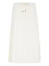 Brunello Cucinelli Women Techno Virgin Wool Canvas Pleated Track Skirt In White