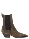Brunello Cucinelli 55mm Monili-embellished Suede Boots In Brown