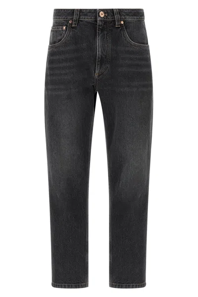 Brunello Cucinelli Women 'the Straight Leg Jean-mid Rise' Jeans In Black