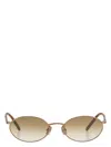 Brunello Cucinelli Womens Pink Bc2006st Oval-frame Titanium Sunglasses In Brown