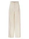 Brunello Cucinelli Relaxed Trousers In Garment Dyed Cotton Linen Cover Up In White