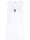 Brunello Cucinelli Stretch-cotton Monili Tank Top In White