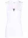 Brunello Cucinelli Stretch-cotton Monili Tank Top In Multicolor