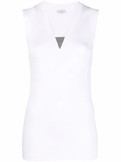 BRUNELLO CUCINELLI BRUNELLO CUCINELLI WOMEN TOP WITH `PRECIOUS` INSERT