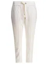 Brunello Cucinelli Cropped Drawstring Track Pants In White