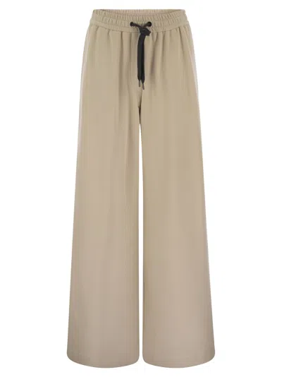 BRUNELLO CUCINELLI BRUNELLO CUCINELLI WOMEN TRACK TROUSERS IN COTTON FLEECE SMOOTH