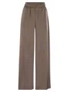 Brunello Cucinelli Women Track Trousers In Stretch Silk Satin In Multicolor