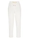 Brunello Cucinelli Relaxed-fit White Trousers With Drawstring Waistband In Natural