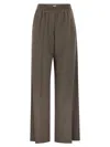 Brunello Cucinelli Tropical Luxury Wool Loose Trousers In Multi