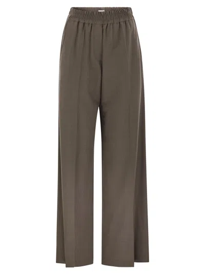 BRUNELLO CUCINELLI BRUNELLO CUCINELLI WOMEN TROPICAL LUXURY WOOL LOOSE TROUSERS