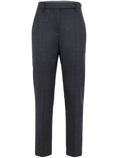 Brunello Cucinelli Cropped Trousers In Dark Grey
