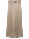 Brunello Cucinelli Silk Track Pants In Beige In Multi
