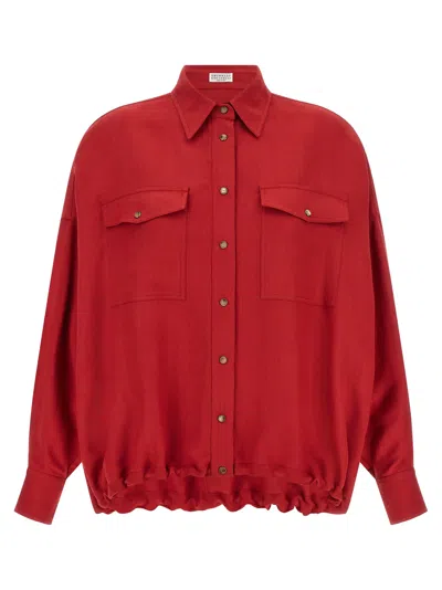 Brunello Cucinelli Women's Twill Shirt In Red