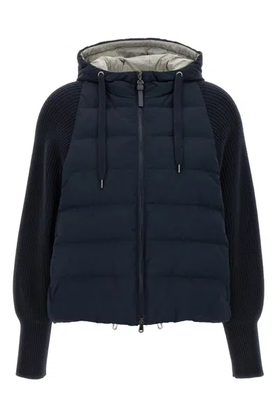 BRUNELLO CUCINELLI BRUNELLO CUCINELLI WOMEN TWO-MATERIAL PUFFER JACKET