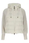 Brunello Cucinelli Women Two-material Puffer Jacket In White