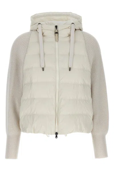 BRUNELLO CUCINELLI BRUNELLO CUCINELLI WOMEN TWO-MATERIAL PUFFER JACKET