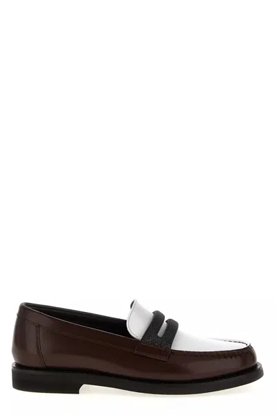 BRUNELLO CUCINELLI BRUNELLO CUCINELLI WOMEN TWO-TONE LOAFERS