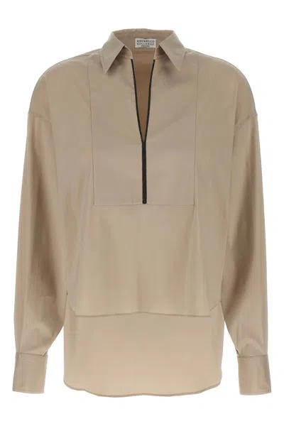 BRUNELLO CUCINELLI BRUNELLO CUCINELLI WOMEN V-NECK SHIRT MONILE