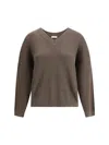 Brunello Cucinelli V-neck Sweater In Green