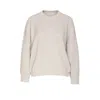 Brunello Cucinelli Ribbed Knit Crewneck Cotton Sweater In Neutral