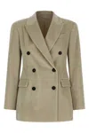 Brunello Cucinelli Corduroy Blazer With Lapel Neckline In Neutral