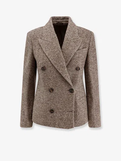 BRUNELLO CUCINELLI BRUNELLO CUCINELLI WOMEN VIRGIN WOOL AND SILK COAT