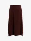 Brunello Cucinelli Virgin Wool-blend Twill Flute Skirt Skirt In Brown