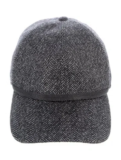Pre-owned Brunello Cucinelli Women's Virgin Wool Baseball Hat In Gray