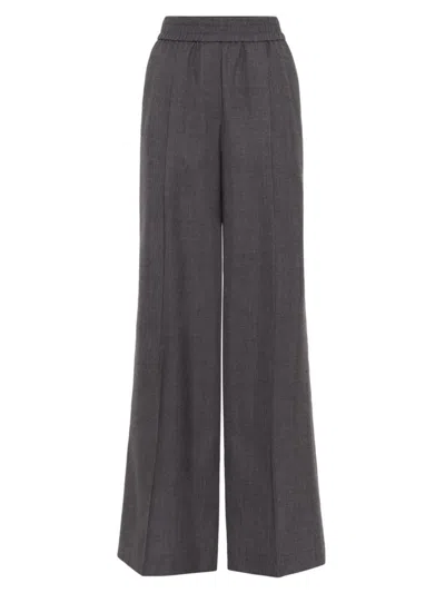 Brunello Cucinelli Elasticated Belt Pants In Grey