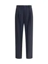 Brunello Cucinelli Elastic-waistband Pleated Trousers In Blue