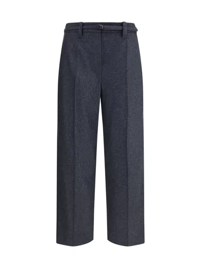 Brunello Cucinelli Women Virgin Wool Pants In Blue