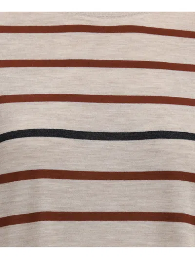 Brunello Cucinelli Virgin Wool T-shirt In Beige