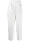 Brunello Cucinelli Women Baggy Pull-up Trousers In Viscose And Linen Fluid Twill In Multi