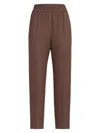 Brunello Cucinelli Baggy Pull-up Trousers In Viscose And Linen Fluid Twill In Brown