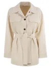 Brunello Cucinelli Women Viscose And Wool Safari Jacket In Brown