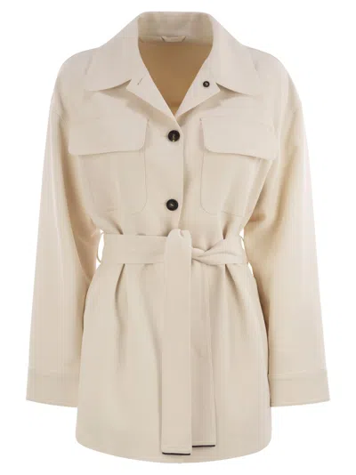 BRUNELLO CUCINELLI BRUNELLO CUCINELLI WOMEN VISCOSE AND WOOL SAFARI JACKET