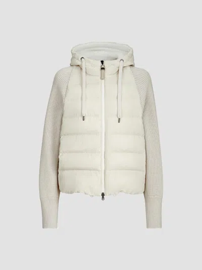 Brunello Cucinelli Women's Water-resistant Matte Nylon Hooded Down Jacket In White