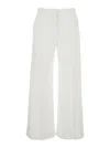 Brunello Cucinelli White Flared Pants With Belt Loops And Monil Detail On The Loop In Cotton Stretch Woman In White