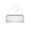 Brunello Cucinelli Women White Techno Jersey Monili Bikini Bandeau Top In White