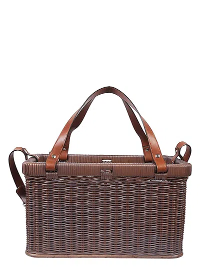 BRUNELLO CUCINELLI WOMEN'S WICKER BASKET BAG