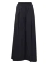 Brunello Cucinelli Women's Relaxed Light Cotton Trousers In Blue