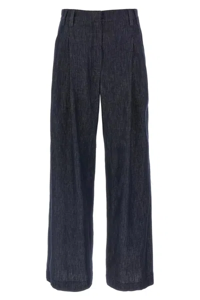 Brunello Cucinelli Women Wide Leg Jeans In Blue