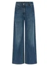 Brunello Cucinelli Women Blue Jeans With Five-pocket Design And Patch Logo On The Back In Denim Woma In Blue