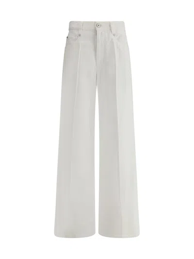 Brunello Cucinelli Women Wide-leg Jeans In White