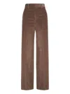 Brunello Cucinelli Women Fluid Corduroy Sartorial Track Trousers With Jewellery In Brown